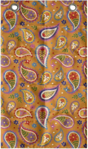 Ambesonne Ethnic Hanging Pocket Organizer, Bohemian Ornamental Paisley Design with Floral Tiny Motifs Built-in Droplet Shapes, Printed Polyester Storage Bag with Pockets, 21" x 31", Multicolor