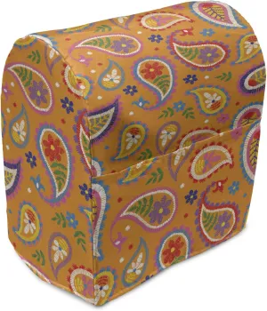 Ambesonne Ethnic Stand Mixer Cover, Bohemian Ornamental Paisley Design with Floral Tiny Motifs Built-in Droplet Shapes, Kitchen Appliance Organizer Bag Cover with a Pocket, 6-8 Quarts, Multicolor