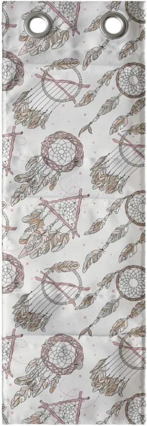 Ambesonne Feather Hanging Pocket Organizer, Dreamcatchers Gypsy Prehistoric Tribal Print, Printed Polyester Storage Bag with Pockets, 9" x 27", Pale Brown Beige