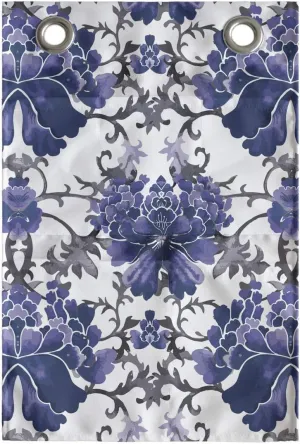 Ambesonne Floral Hanging Pocket Organizer, Chinese Petals and Stalks Aquarelle Symmetrical Oriental Nature, Printed Polyester Storage Bag with Pockets, 14" x 20", Lavender Dark Purple