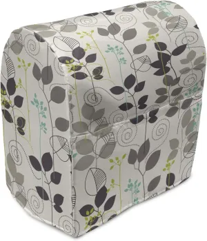 Ambesonne Floral Stand Mixer Cover, Doodle Leaves Earthen Toned Leaf Branches Autumn Beauty Season Theme, Kitchen Appliance Organizer Bag Cover with a Pocket, 6-8 Quarts, Dark Taupe Coconut