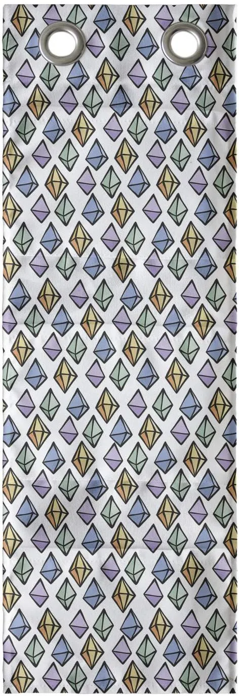 Ambesonne Geology Hanging Pocket Organizer, Hand Drawn Illustration of Gemstones Colorful Rainbow Style Elements Retro Design, Printed Polyester Storage Bag with Pockets, 9" x 27", Multicolor