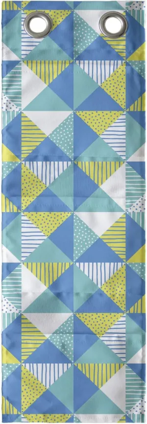 Ambesonne Geometric Hanging Pocket Organizer, Abstract Interpretation of Square Inner Dots and Lines Rectangle Hipster, Printed Polyester Storage Bag with Pockets, 9" x 27", Yellow Turquoise