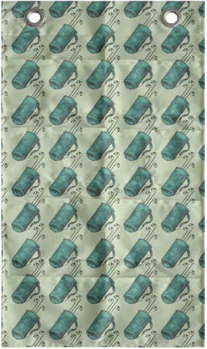 Ambesonne Golf Hanging Pocket Organizer, Clubs in a Bag with Shoulder Straps Modern Sports Hobby Illustration, Printed Polyester Storage Bag with Pockets, 21" x 31", Turquoise and Pale Green