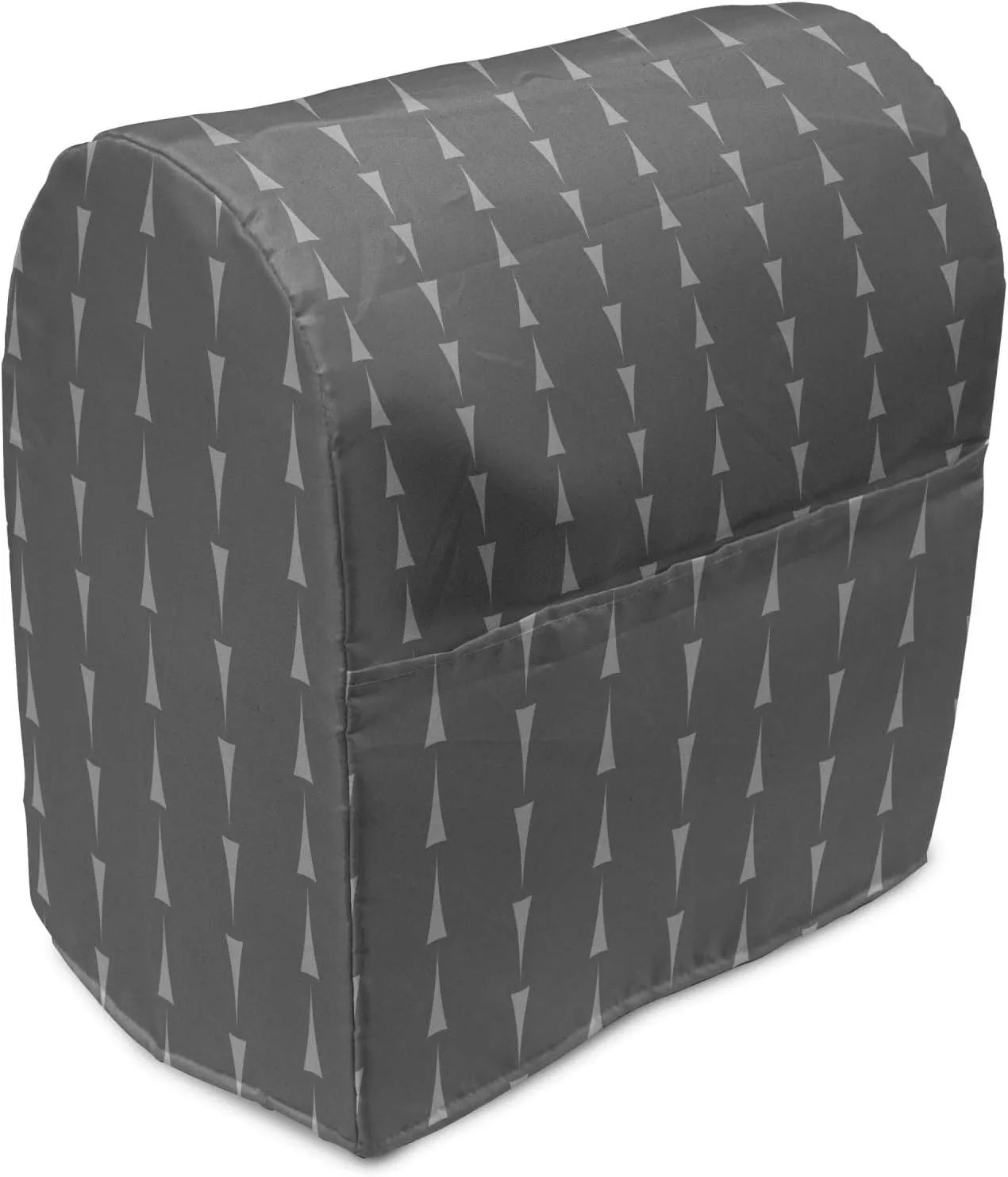Ambesonne Grey Stand Mixer Cover, Pointy Motifs Directing Upwards and Downwards on a Gloomy Background Print, Kitchen Appliance Organizer Bag Cover with a Pocket, 6-8 Quarts, Pale Taupe and Grey