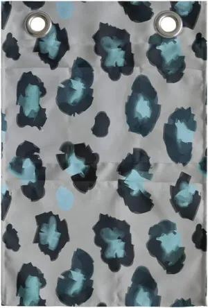 Ambesonne Leopard Hanging Pocket Organizer, Interpretation of Stain Like Motifs, Printed Polyester Storage Bag with Pockets, 14" x 20", Dimgray Teal