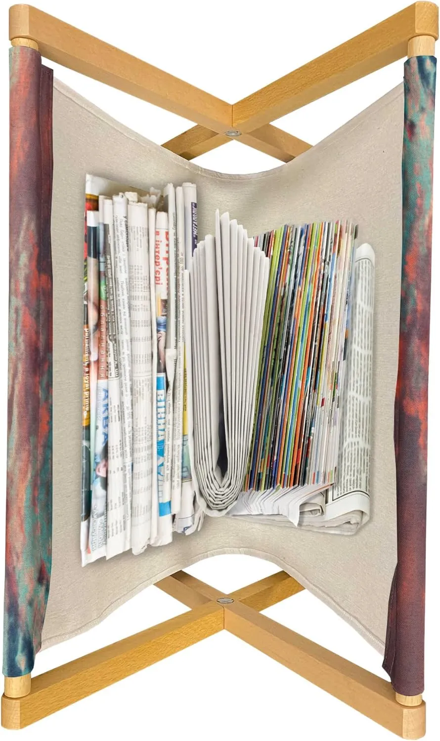 Ambesonne Mountain Magazine and Book Holder, Summer Morning of Grossglockner High Alpine Road Austrian Dramatic Sunset, Floor Rack Organizer for Office Home and School, 22"x19", Coral Teal Green