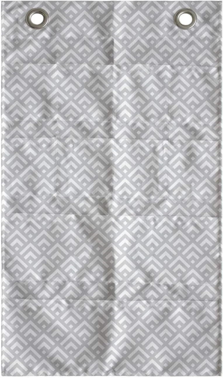 Ambesonne Neutral Hanging Pocket Organizer, Squares or Diamonds Pointing to a Direction Modern Geometrical Interpretation, Printed Polyester Storage Bag with Pockets, 21" x 31", Pale Taupe