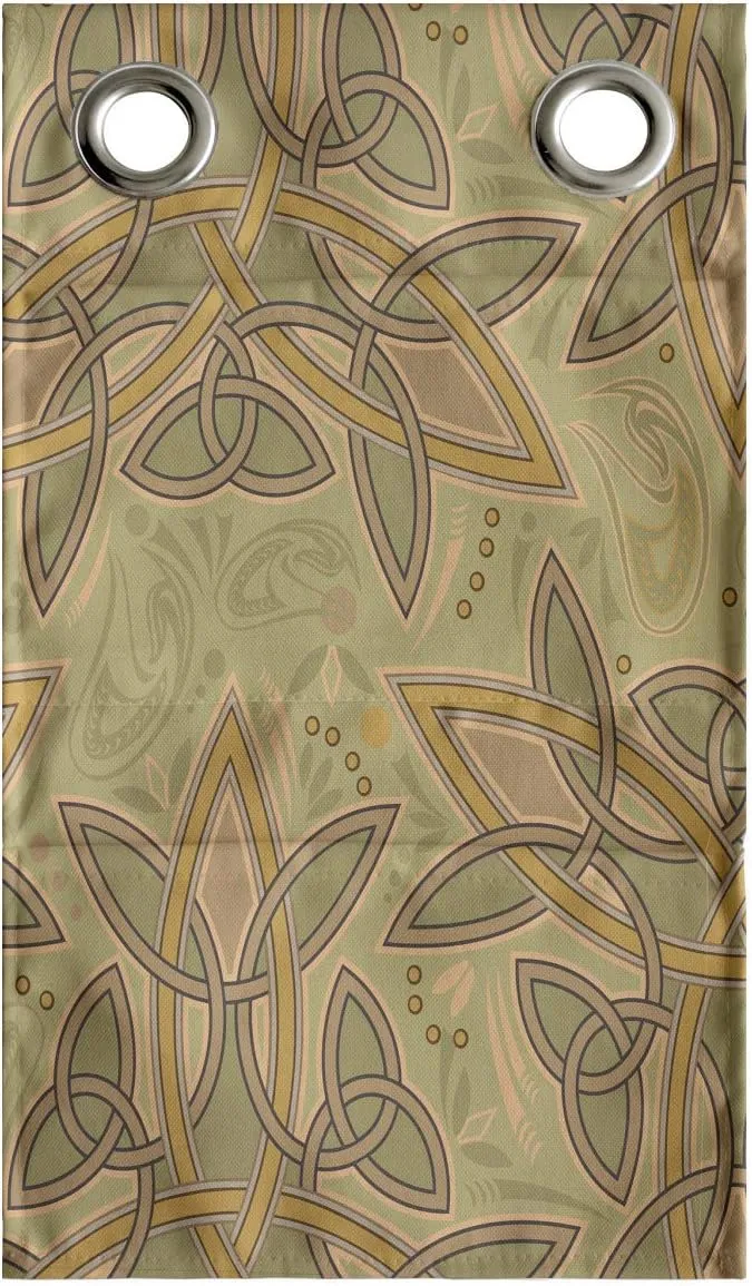 Ambesonne Retro Hanging Pocket Organizer, Old Fashioned Celtic Royal Sacred Geometry Tradition Irish Folk Pattern, Printed Polyester Storage Bag with Pockets, 9" x 16", Khaki and Warm Taupe