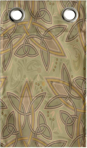 Ambesonne Retro Hanging Pocket Organizer, Old Fashioned Celtic Royal Sacred Geometry Tradition Irish Folk Pattern, Printed Polyester Storage Bag with Pockets, 9" x 16", Khaki and Warm Taupe
