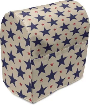 Ambesonne Star Stand Mixer Cover, Patriotic Themed Pattern American Flag Inspired Grunge Nostalgic Illustration, Kitchen Appliance Organizer Bag Cover with a Pocket, 6-8 Quarts, Navy Blue Beige Red