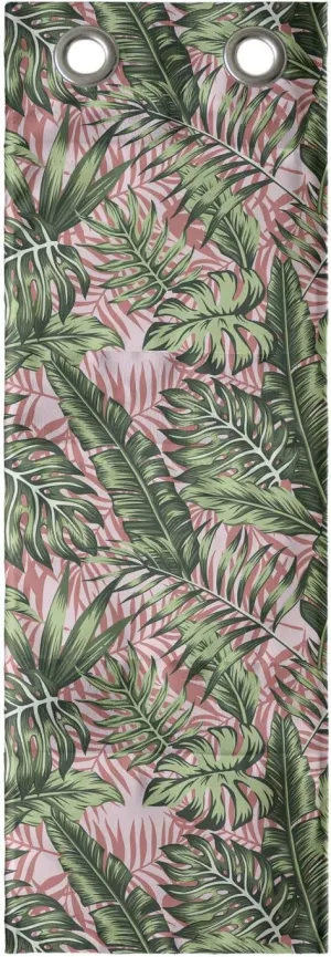 Ambesonne Tropical Hanging Pocket Organizer, Exotic Hawaii Jungle Themed Interpretation of Multitude Palm Leaves, Printed Polyester Storage Bag with Pockets, 9" x 27", Green Rose Pastel Pink