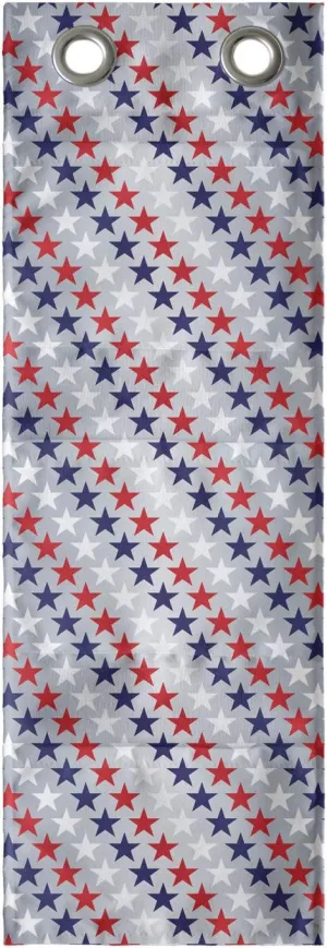 Ambesonne USA Hanging Pocket Organizer, July Fourth Stars Citizen National Day Patriotic Western Salute to The Union, Printed Polyester Storage Bag with Pockets, 9" x 27", Grey Indigo Red