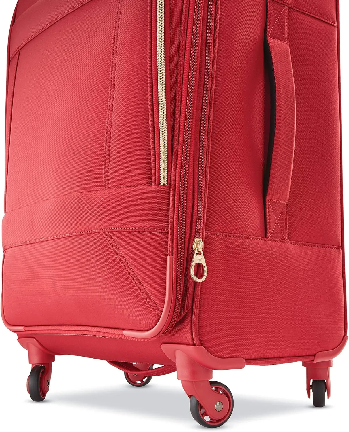 American Tourister Belle Voyage Softside Luggage with Spinner Wheels, Red, Checked-Medium 25-Inch