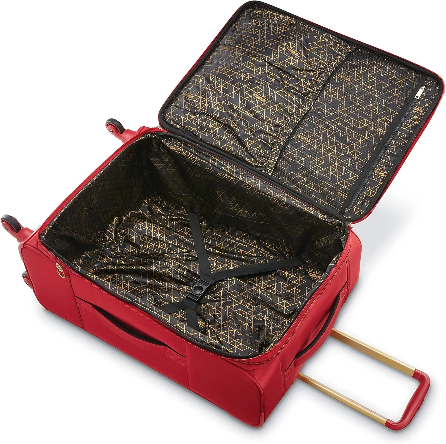 American Tourister Belle Voyage Softside Luggage with Spinner Wheels, Red, Checked-Medium 25-Inch
