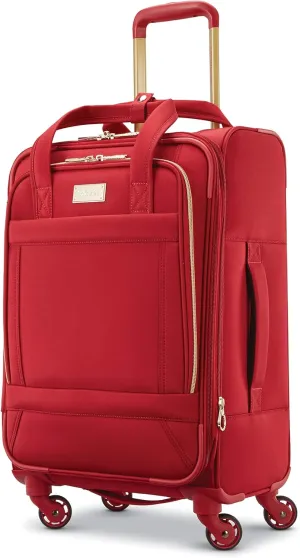 American Tourister Belle Voyage Softside Luggage with Spinner Wheels, Red, Checked-Medium 25-Inch