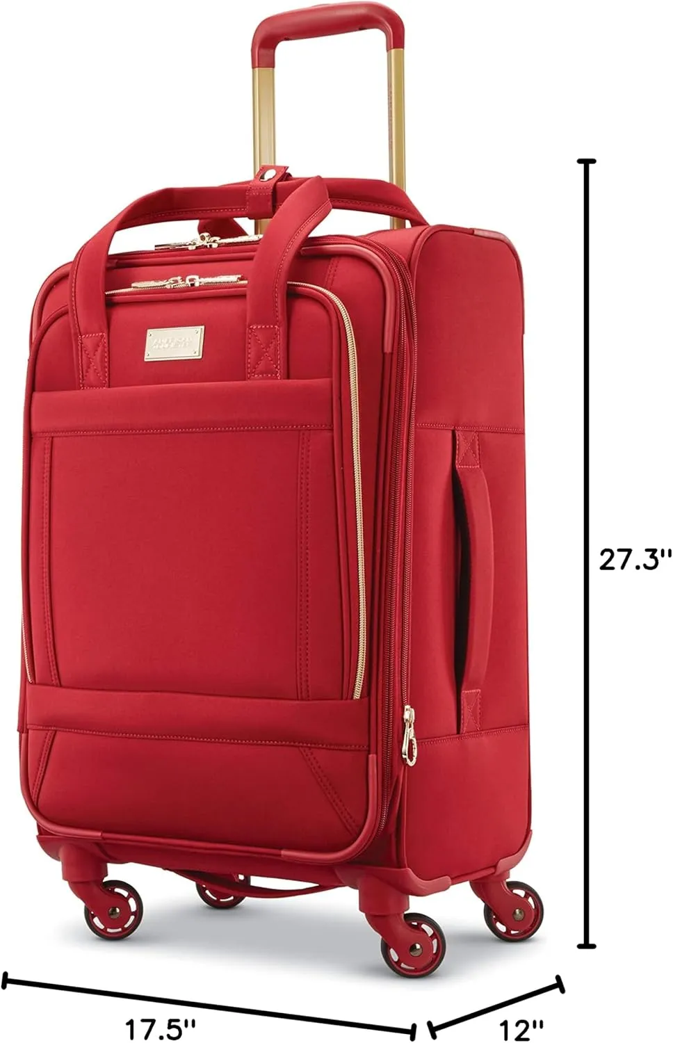 American Tourister Belle Voyage Softside Luggage with Spinner Wheels, Red, Checked-Medium 25-Inch