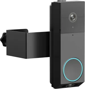 Anti-Theft Door Mount for Wyze Duo Cam Doorbell Only, No-Drill Wyze Doorbell Camera Mount, Metal Adjustable Door Bell Kits for Home Rentals Room Black