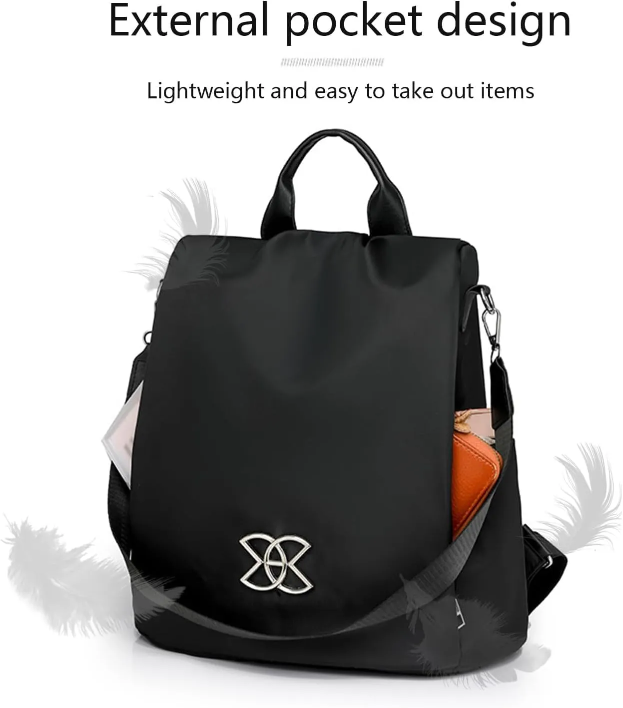 Anti-Theft Large Capacity Backpack, Leisure Shoulder Bag for Women, Anti-Theft Multipurpose Large Capacity Backpack (Off-white)