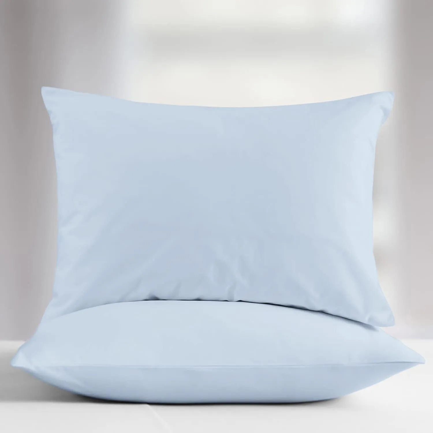 Ashton Sheets Luxury Egyptian Cotton Standard/Queen Pillow Cases Set of 2-1000 Thread Count Standard/Queen Pillowcases, Sateen Weave Cooling Pillowcase for Standard/Queen Pillows - Light Blue