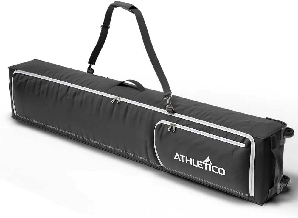 Athletico Rolling Double Ski Bag - Padded Ski Bag With Wheels for Air Travel