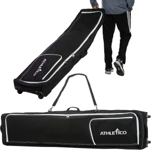 Athletico Rolling Double Ski Bag - Padded Ski Bag With Wheels for Air Travel
