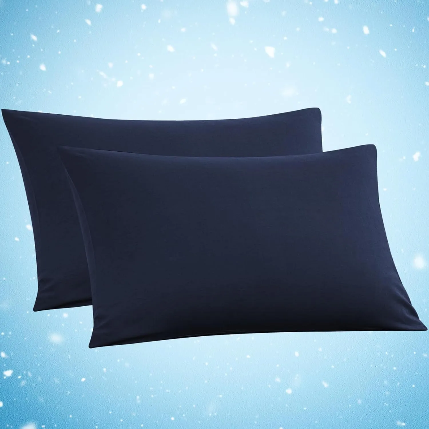 Avolare 2 Pack Pillowcases, Cooling Pillow Case Queen Size, Breathable & Machine Washable Pillow Covers with Envelope Closure for Hot Sleepers, Night Sweats - Navy Blue (20"x30") Imported