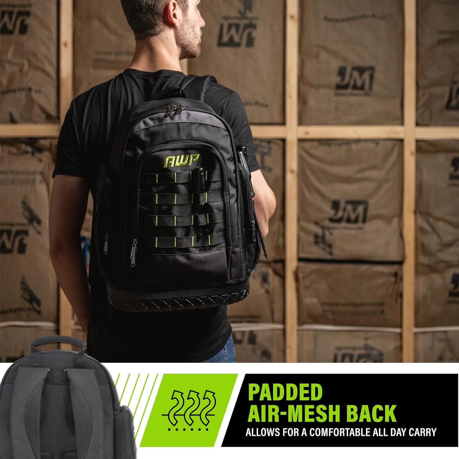 AWP Tool Bags, Premium Tool Bag, Black, Durable Tool Tote, for Professionals and Contractors