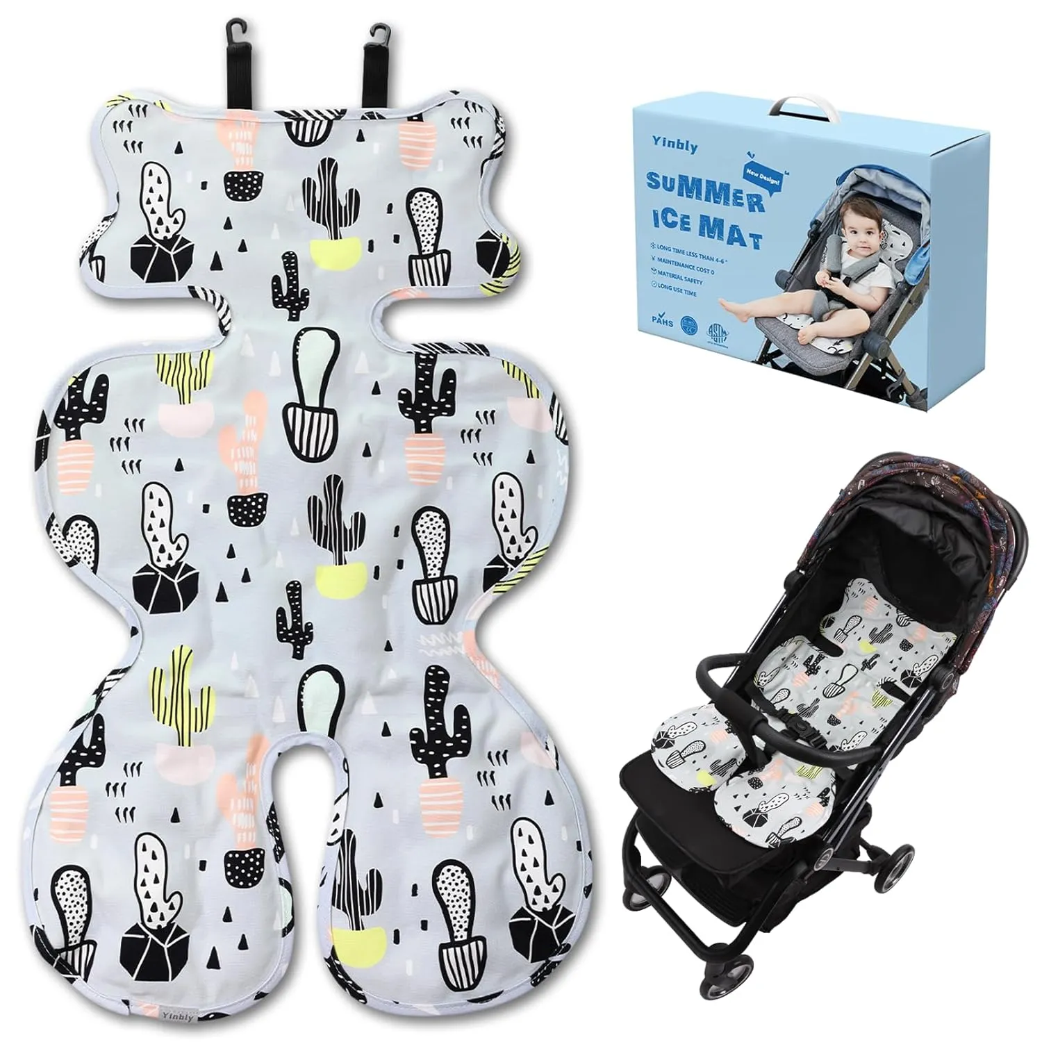 Baby Car Seat Stroller Gel Cooling Pad,Foldable Infant Cooler Mat for Summer,Easy to Install Universal Car Seat Cooler Cushion,Breathable Ice Pack Pad,Ideal Gift Fit Carseat,Stroller,High Chair