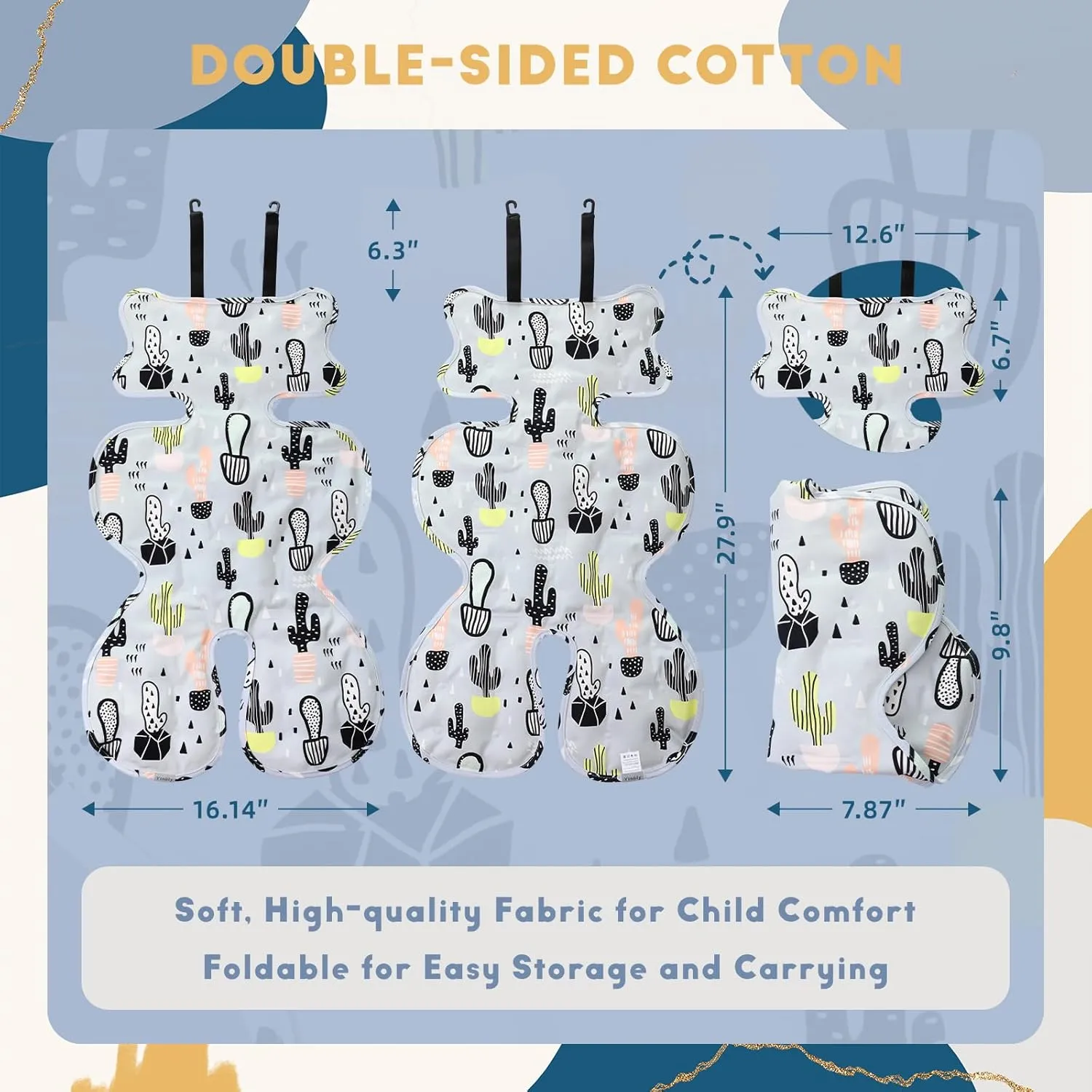 Baby Car Seat Stroller Gel Cooling Pad,Foldable Infant Cooler Mat for Summer,Easy to Install Universal Car Seat Cooler Cushion,Breathable Ice Pack Pad,Ideal Gift Fit Carseat,Stroller,High Chair