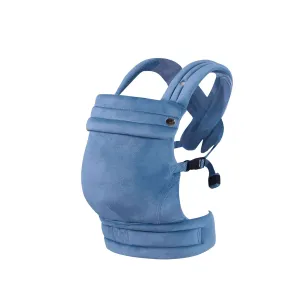 Baby Carrier Newborn to Toddler - Ergonomic,Velvet Fabric Breathable Mesh Cozy and Lightweight Infant Carrier for 7-35lbs,Enhanced Lumbar Support Hands-Free Parenting,All Seasons,Blue