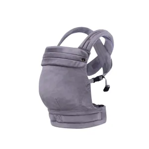 Baby Carrier Newborn to Toddler - Ergonomic,Velvet Fabric Breathable Mesh Cozy and Lightweight Infant Carrier for 7-35lbs,Enhanced Lumbar Support Hands-Free Parenting,All Seasons,Gray