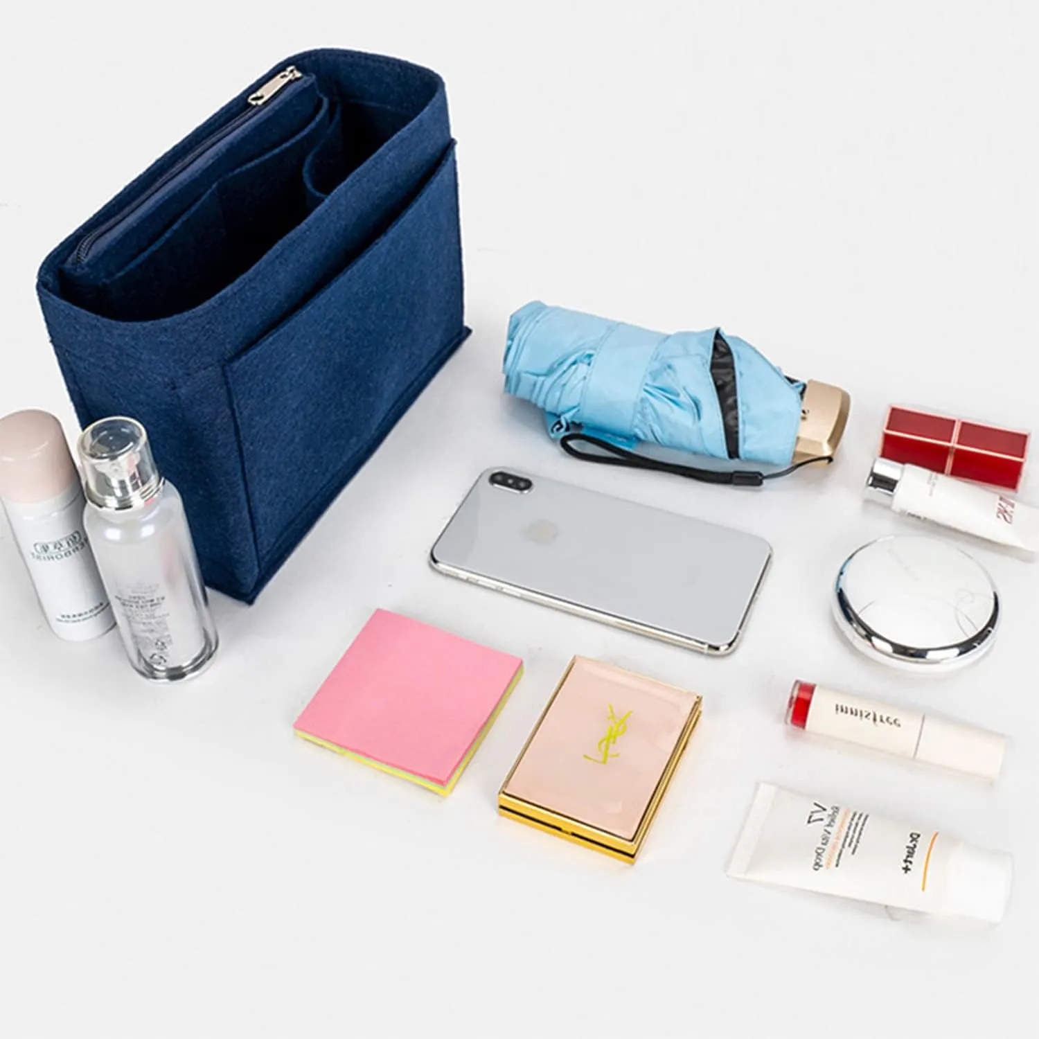 Backpack Organizer, Purse Organizer, Insert Multi Pocket Felt Bag Organizer Suitable For Longchamp(grey)