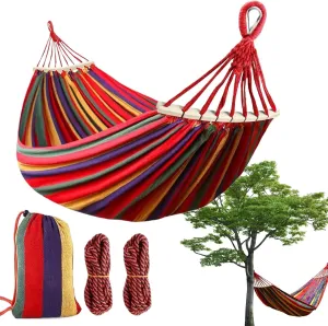 Backpacking Hammock | Outdoor Multiperson Hammock | Camping Cots with Carrying Bag, Camp Accessories, Travel Swing for Yard Patio Garden Beach