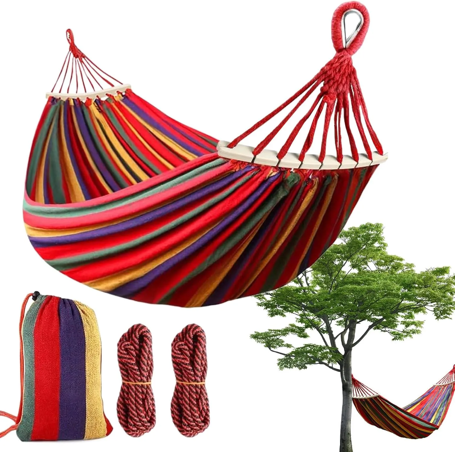 Backpacking Hammock | Outdoor Multiperson Hammock | Camping Cots with Carrying Bag, Camp Accessories, Travel Swing for Yard Patio Garden Beach