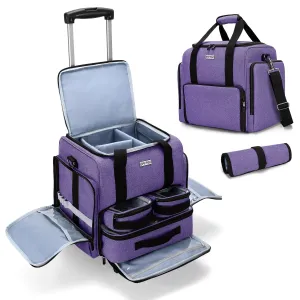 BAFASO Rolling Makeup Case with Nail Polish Organizer Holds 72 Bottles