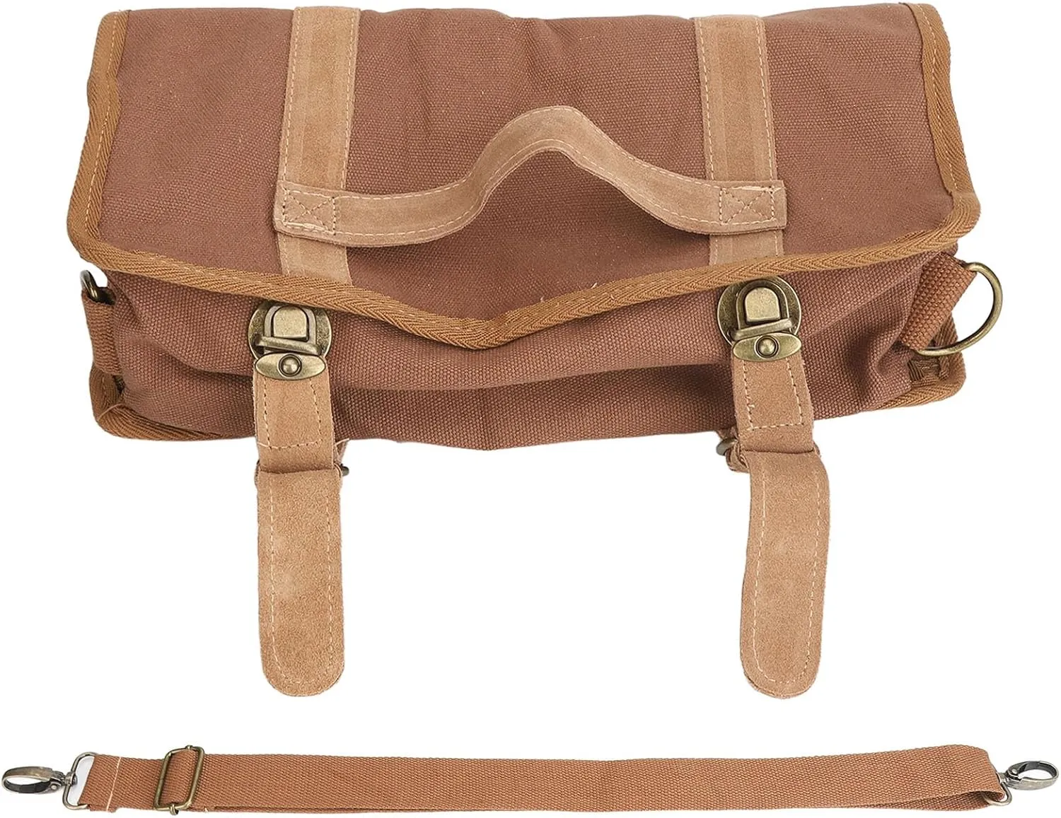 Bartender Kit Bag with Cocktail Shaker Set - Waxed Canvas, Traveling Bar Tools Bag Travel Mixology Bartending Kits - Mobile Bar Bag with Strap & Accessories