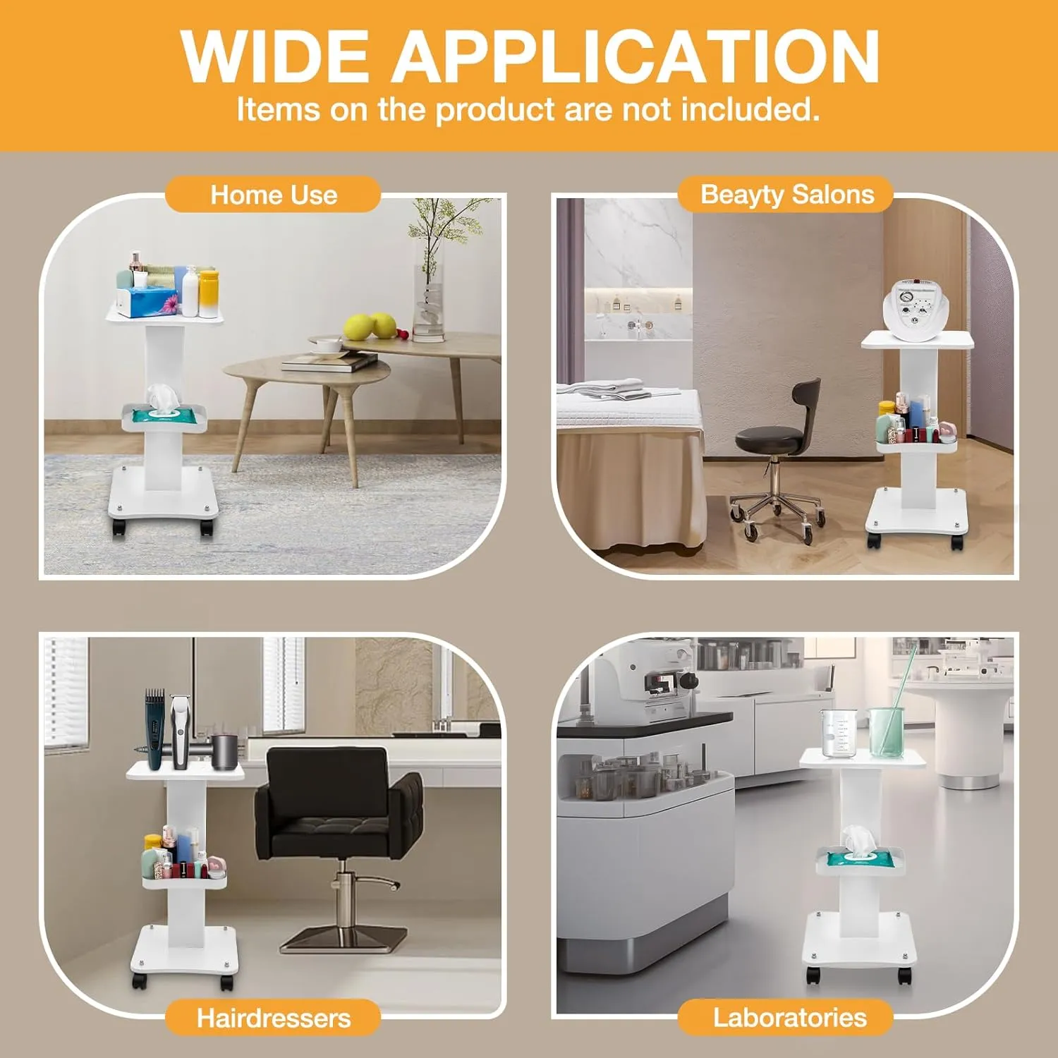 Beauty Salon Trolley Cart Rolling Service Cart for Beauty Salon Instrument Spa Equipment Utility Carts with Wheels (Type 9)