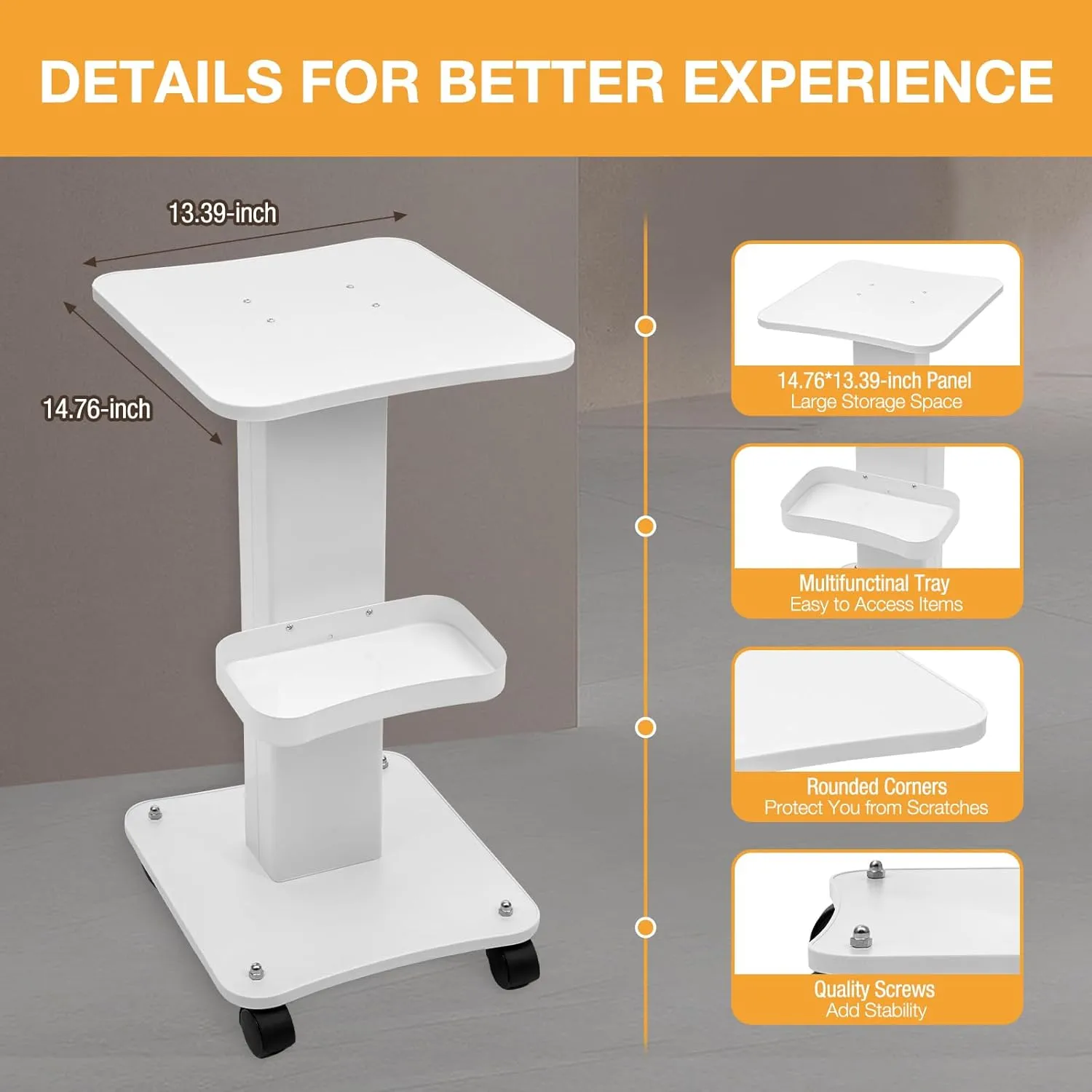 Beauty Salon Trolley Cart Rolling Service Cart for Beauty Salon Instrument Spa Equipment Utility Carts with Wheels (Type 9)