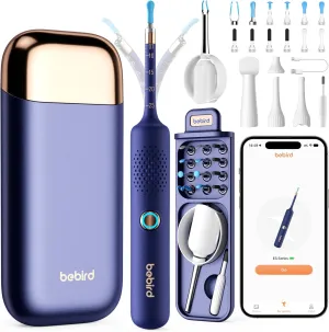 BEBIRD Flexible Ear Wax Removal Tool Camera, Wireless Smart Visual Ear Cleaning Kit with 13-Piece Tips, HD Camera Ear Otoscope with Tweezers, Earsight Plus B31R Earwax Cleaner for Wet and Dry Ear