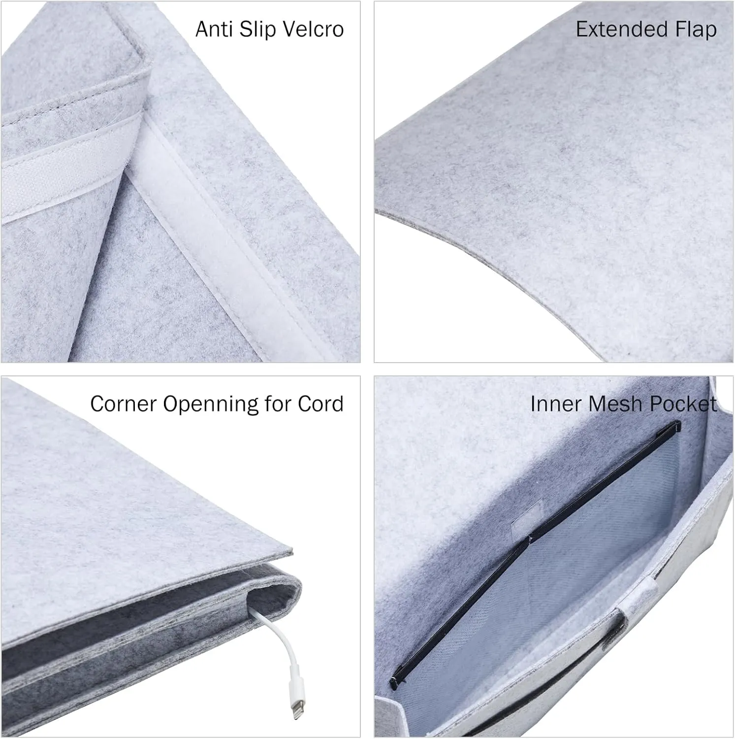 Bedside Caddy, Bedside Organizer for Dorm Room, Bunk Bed, Light Grey