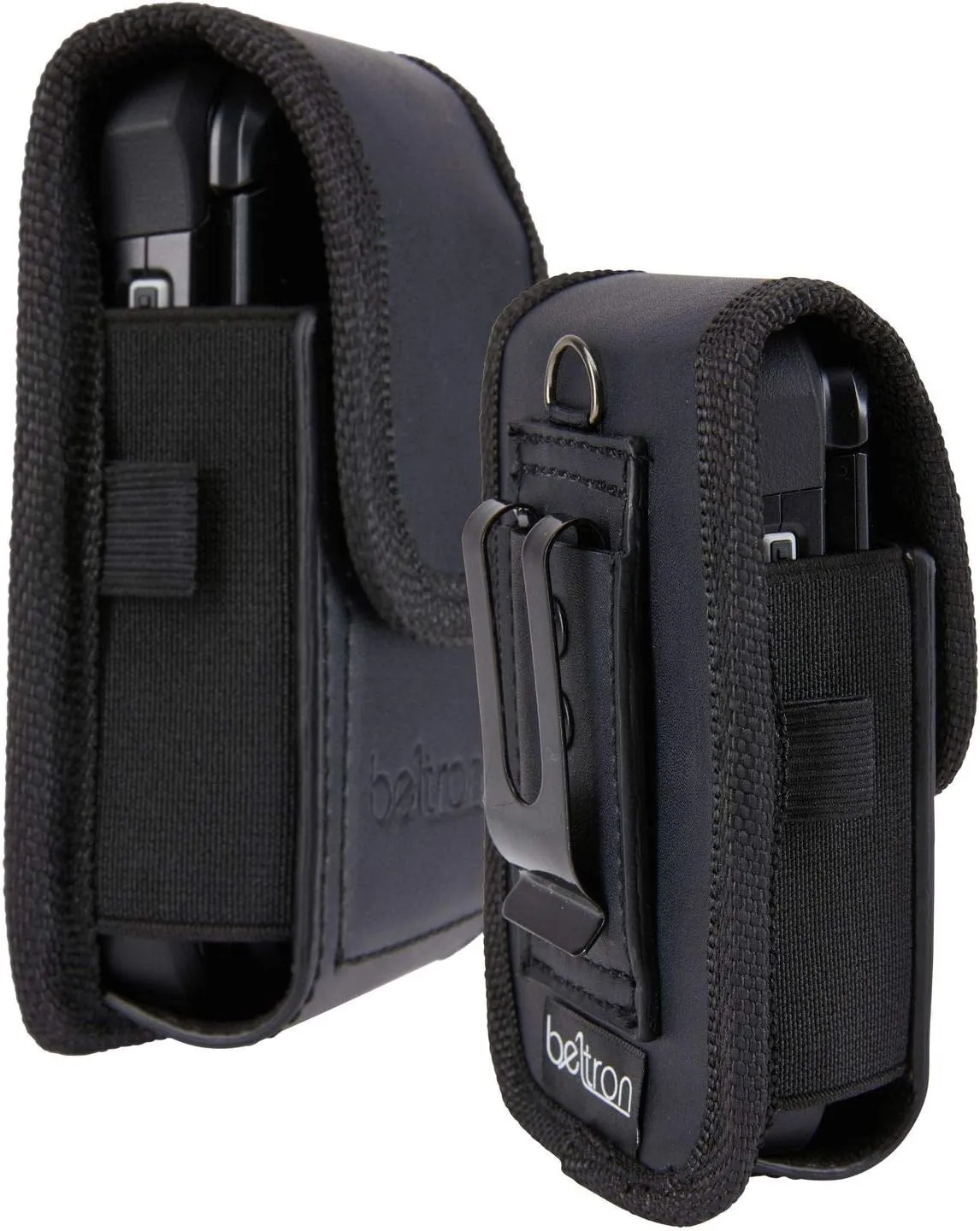 BELTRON Case for Kyocera Flip Phone, DuraXE Epic E4830, DuraXV Extreme E4810 E4811, DuraXE E4710, Sonim Flip Features: Heavy Duty Belt Loop, Metal Belt Clip & Dual Magnet Closure (Black Leather)