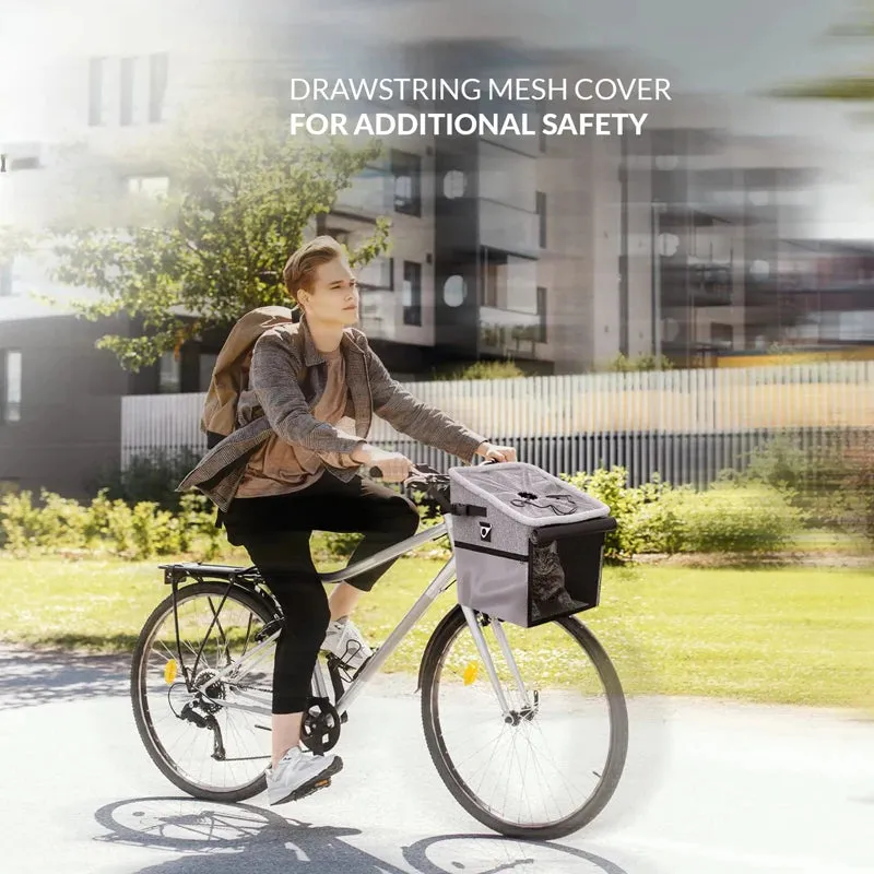 Benepaw Breathable Padded Bike Dog Basket Foldable Durable Pet Car Seat Carrier Cat Puppy Backpack For Small Medium Breed