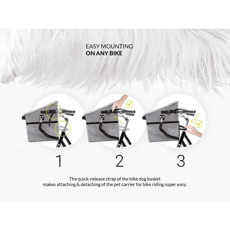 Benepaw Breathable Padded Bike Dog Basket Foldable Durable Pet Car Seat Carrier Cat Puppy Backpack For Small Medium Breed