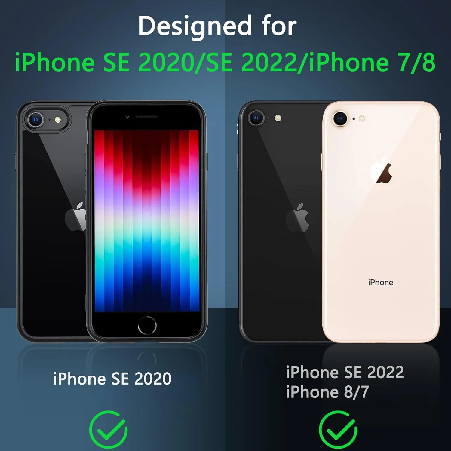 BESINPO Magnetic Case for iPhone SE 2022/SE 2020/8/7 Case, with Tempered Glass Screen Protector, [Compatible with MagSafe], Military Drop Shockproof Cover for iPhone SE 3/SE 2/8/7 4.7 inch,Black