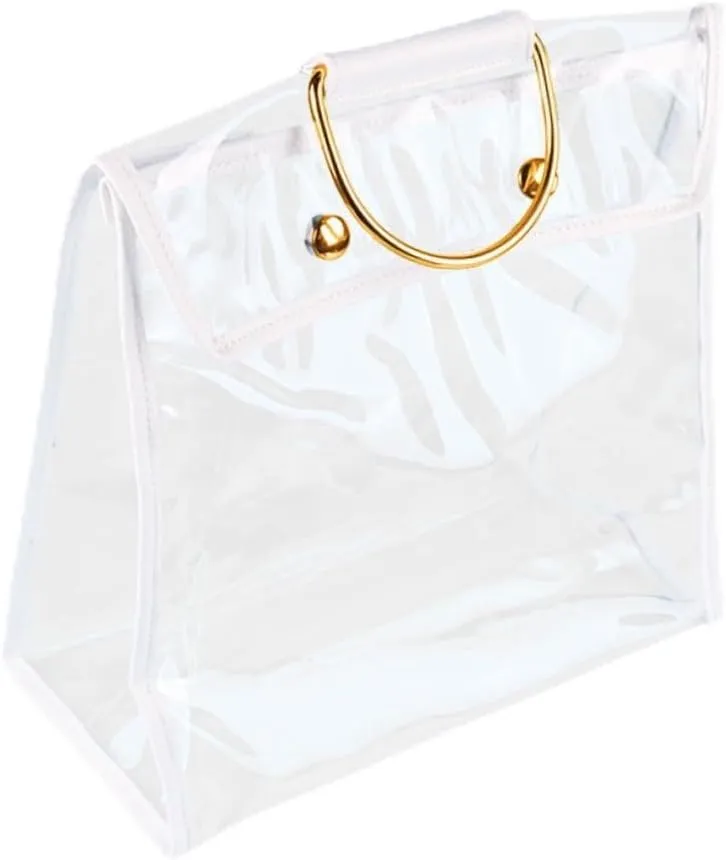 BESPORTBLE Clear Bag Case Organizer for Women Transparent Handbag Protector with Hook Holder for Purse and Accessories Fashionable Design with Magnetic Closure