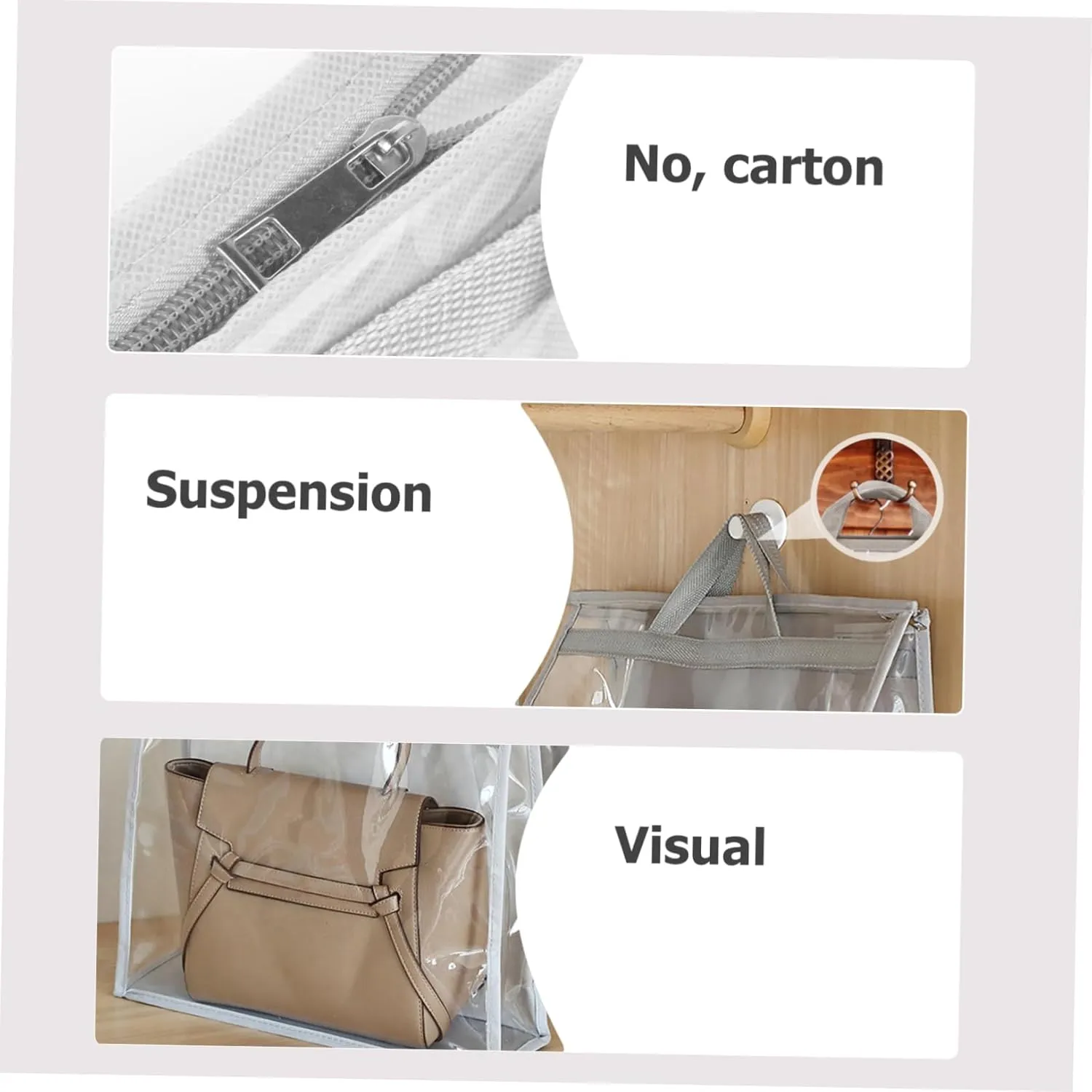 BESPORTBLE Dustproof Storage Bag Bags Replacement Organizer Reusable Handbag Storage Pouch Cover Bag Cover Pouch Purse Storage Bag Plastic