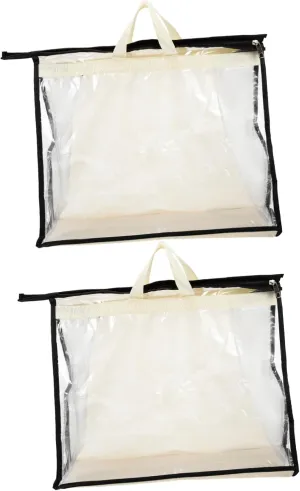 BESPORTBLE Handbag Organizer Storage Bags 2pcs Pvc Cover Bag Dustproof Folding Large Size Breathable for Closet Door Shelves