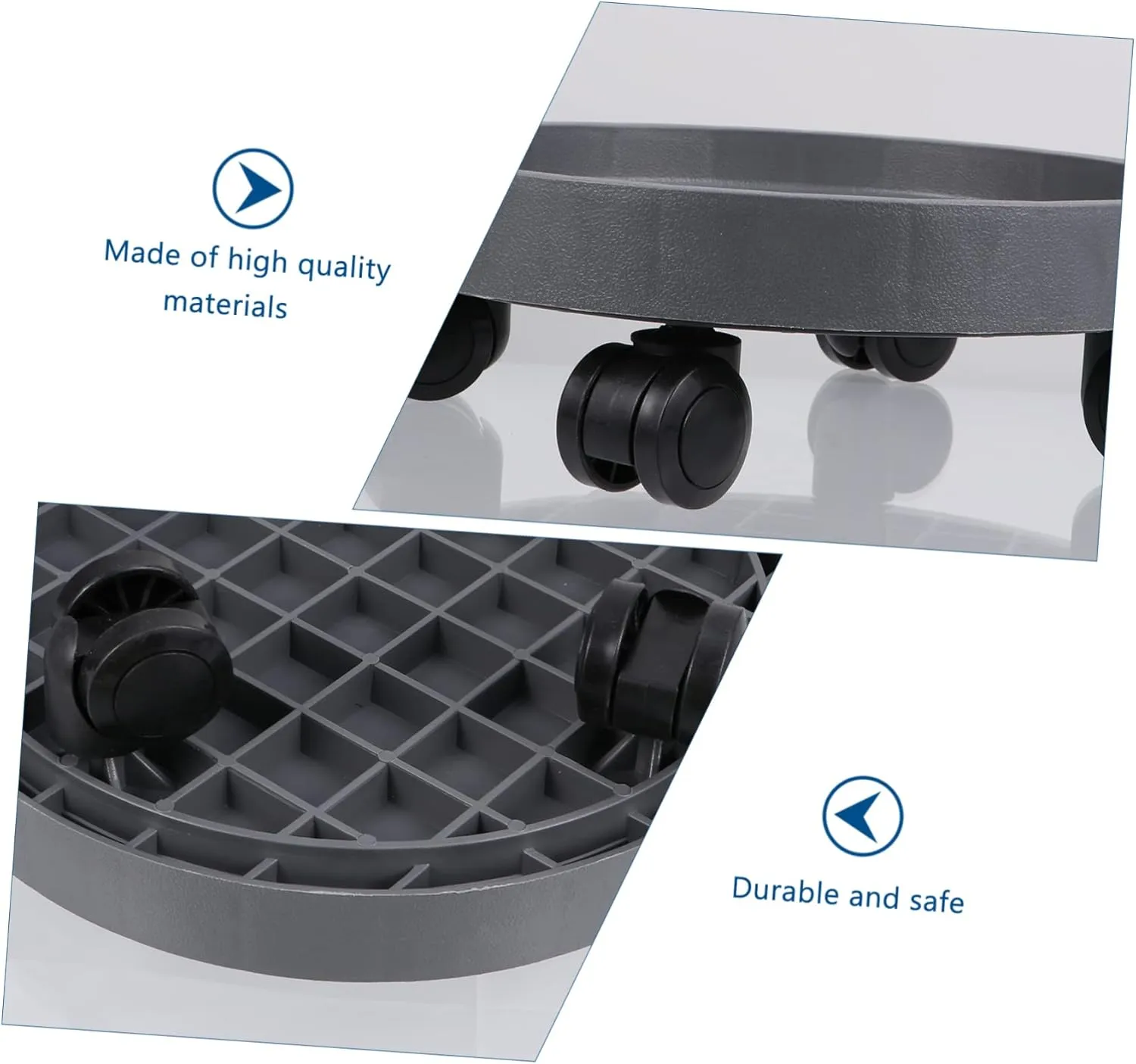 BESPORTBLE Thickened Planter Cart Wheeled Flower Pot Tray Rolling Plant Stand Sturdy Casters Garden Accessory