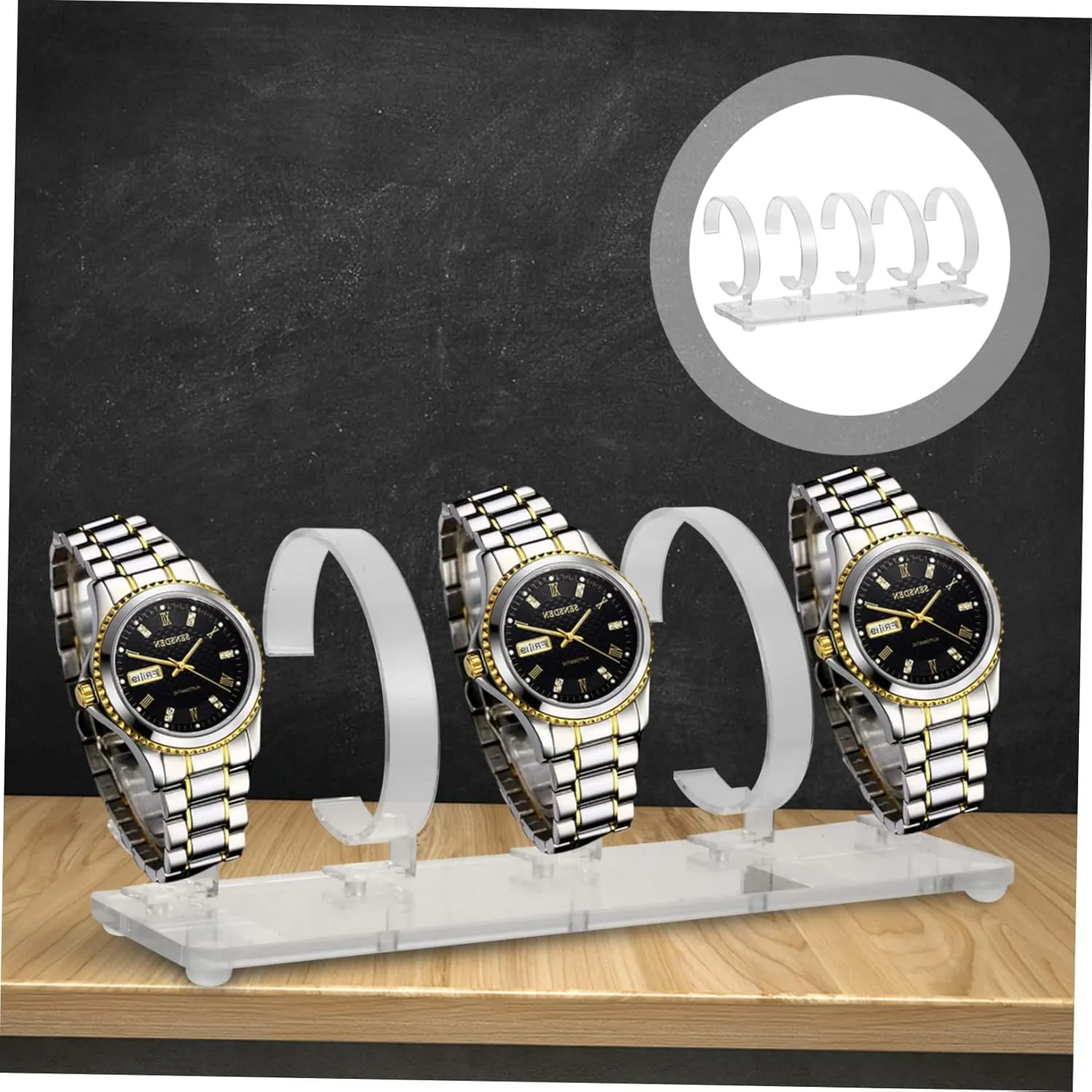 BESTYASH 3pcs Removable Transparent Acrylic Watch Display Stand Multi-booth Watch Types and Rack for Jewelry Showcases and Stalls